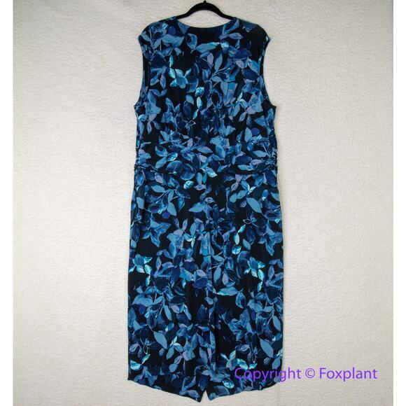 RACHEL Rachel Roy Sleeveless Printed Matte Jersey Dress in Teal Berry‎ Bush, 2X - Picture 9 of 13